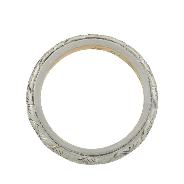 B. BROS Edwardian 18kt Carved Floral Mixed Metals Band - Image 4