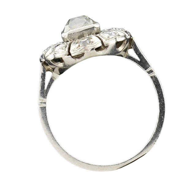 Edwardian Platinum French Cut Diamond Cluster Ring 1.10ct - Image 3