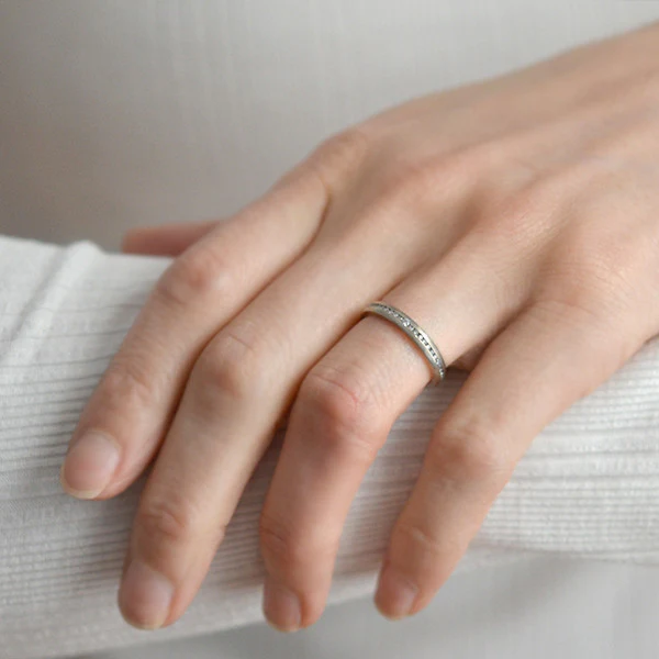 LEGACY Estate 18kt Inlaid Diamond Eternity Band - Image 6