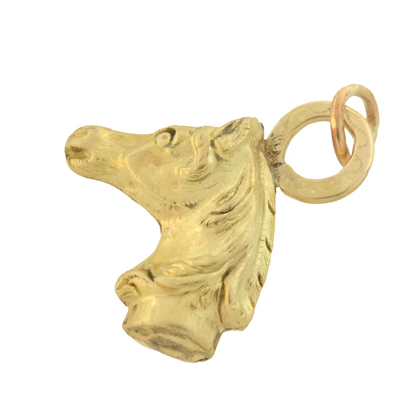 Victorian Petite 14kt Horse Head Fob/Charm - Image 3