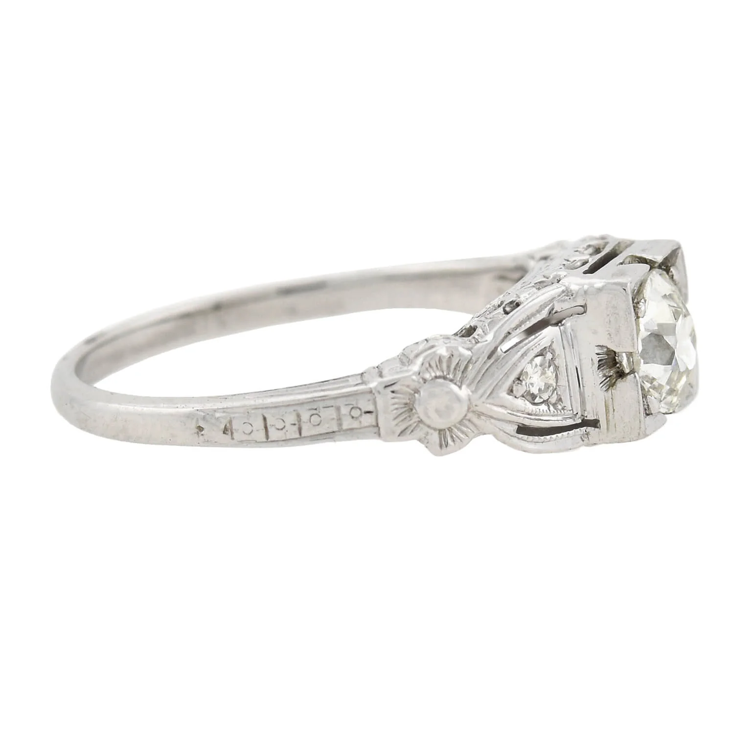Art Deco 14kt Diamond Engagement Ring 0.75ct - Image 2