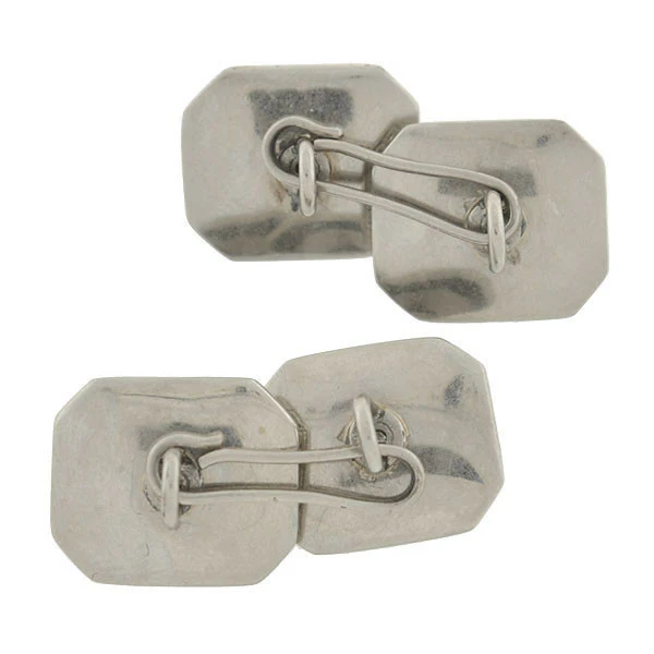Art Deco 14kt Onyx Rock Quartz & Diamond Cufflinks - Image 5