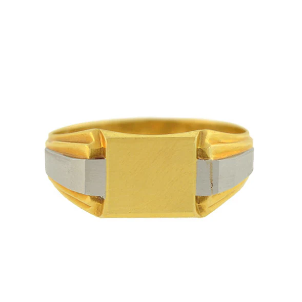 Art Deco French 18kt Mixed Metals Signet Ring - Image 3