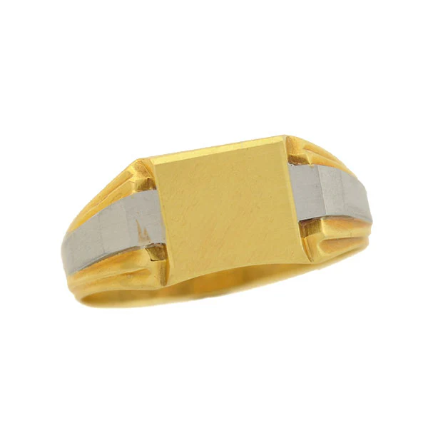 Art Deco French 18kt Mixed Metals Signet Ring - Image 5