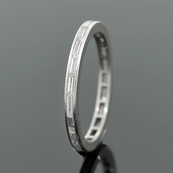 Art Deco Platinum Baguette Diamond Eternity Band - Image 4