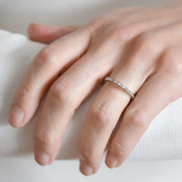 Art Deco Platinum Baguette Diamond Eternity Band - Image 5