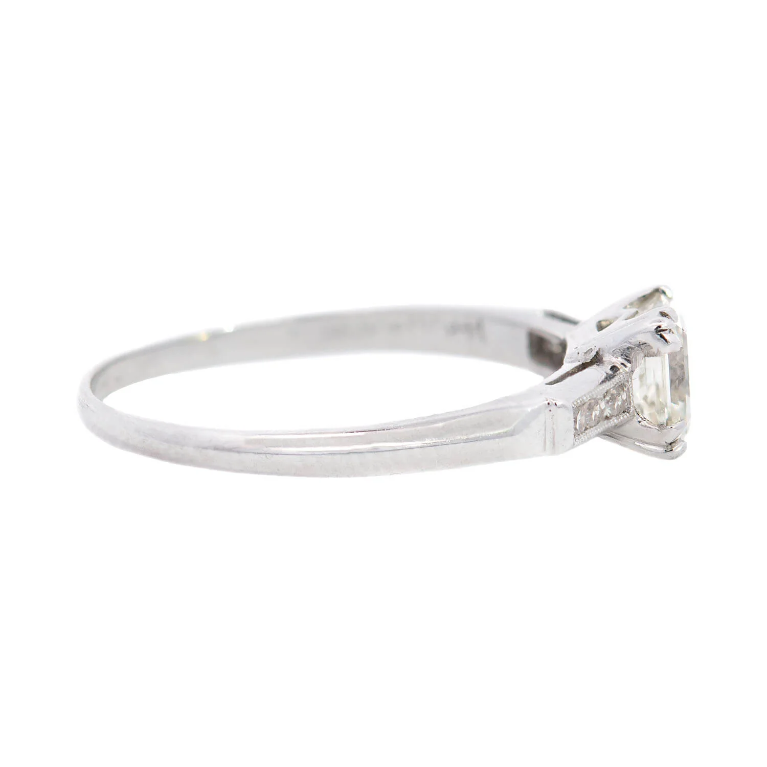 Art Deco Platinum Diamond Engagement Ring 1.01ctw - Image 3