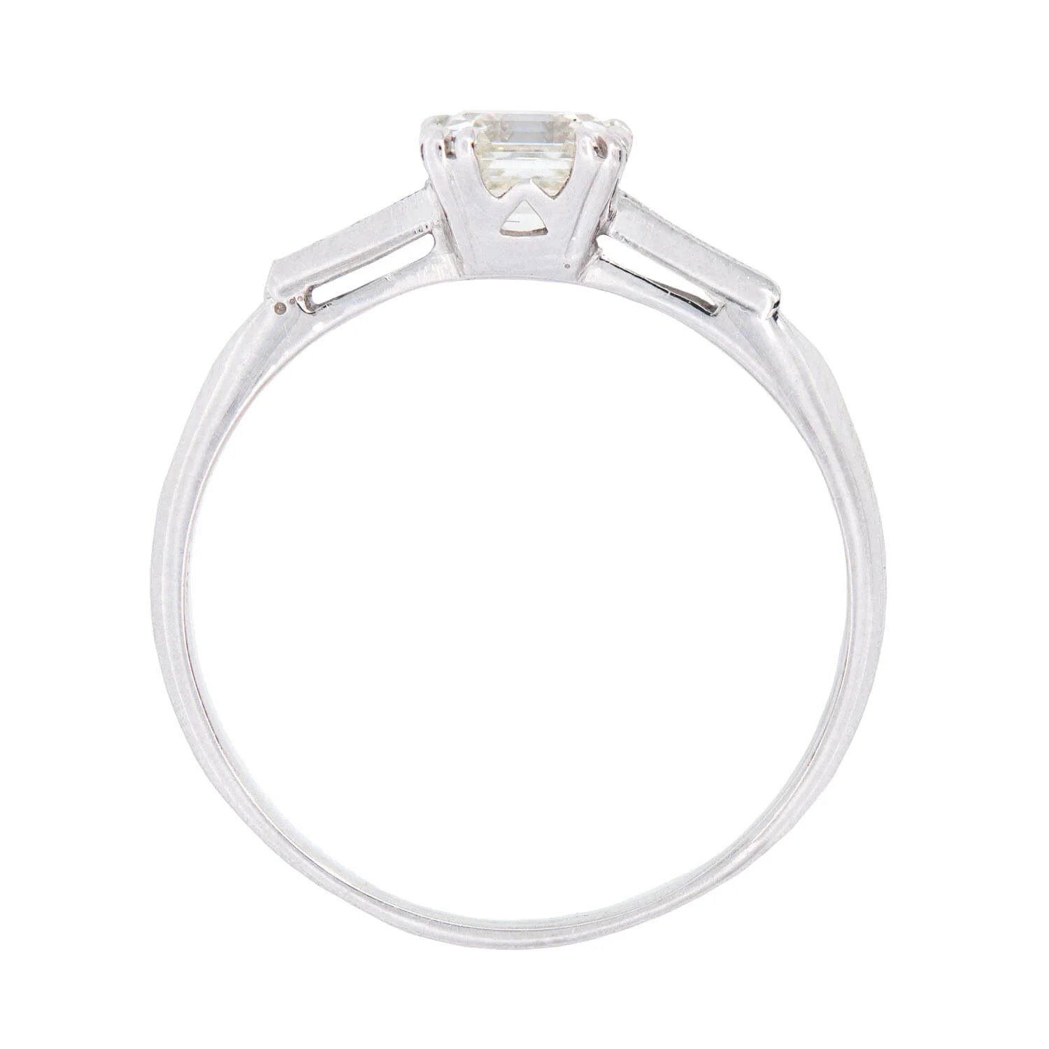 Art Deco Platinum Diamond Engagement Ring 1.01ctw - Image 4