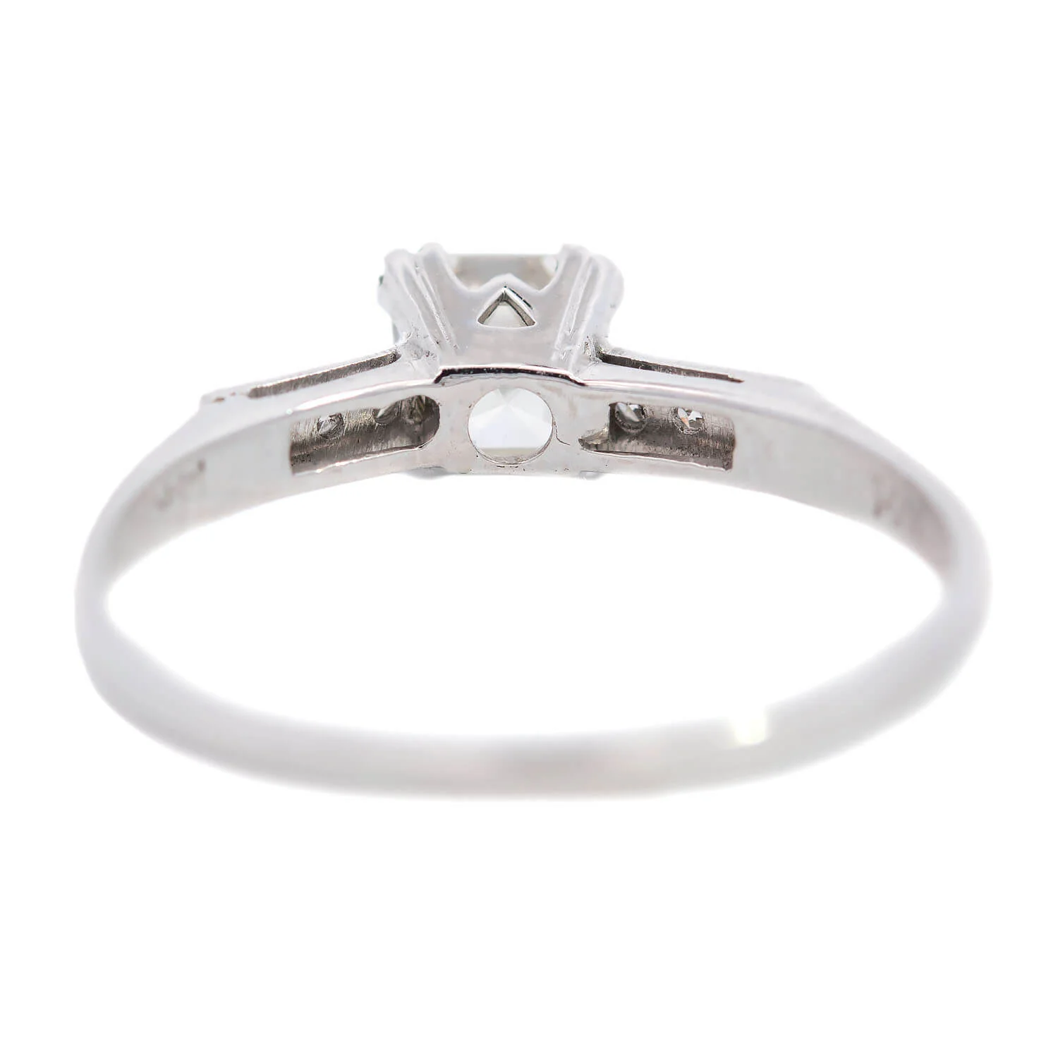 Art Deco Platinum Diamond Engagement Ring 1.01ctw - Image 5