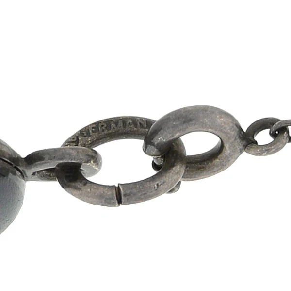 Art Deco Sterling & Matte Black Enamel Locket Necklace - Image 7