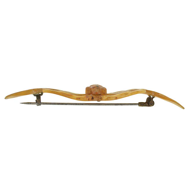 Art Nouveau French Carved Horn Winged Insect Pin - Image 4
