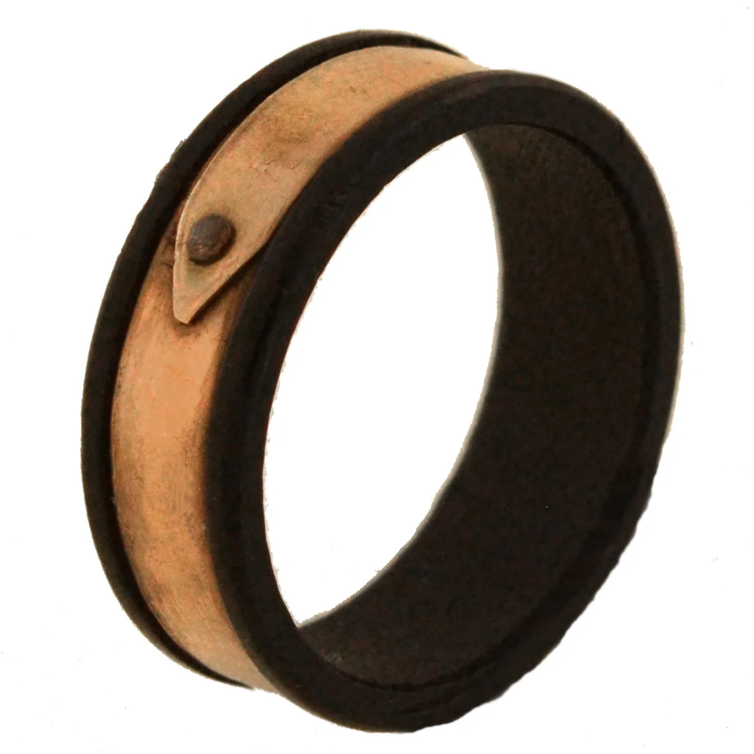 Early Victorian 15kt Gutta-Percha Ring with Buckle Detail - Image 6