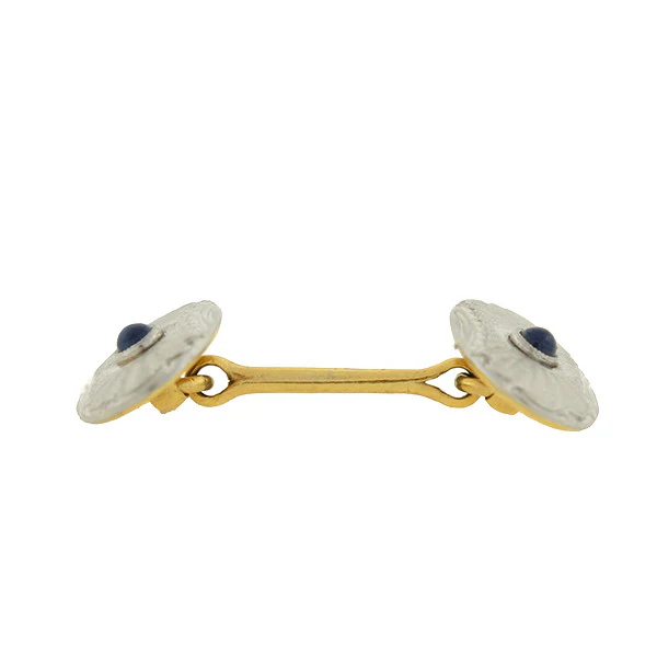 Edwardian 18kt/Platinum Mixed Metals & Sapphire Cufflinks - Image 4