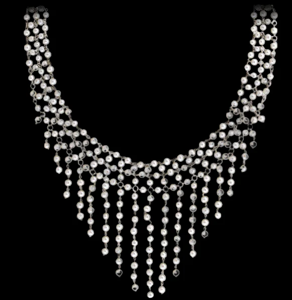Edwardian Platinum, Diamond & Pearl Festoon Necklace - Image 2