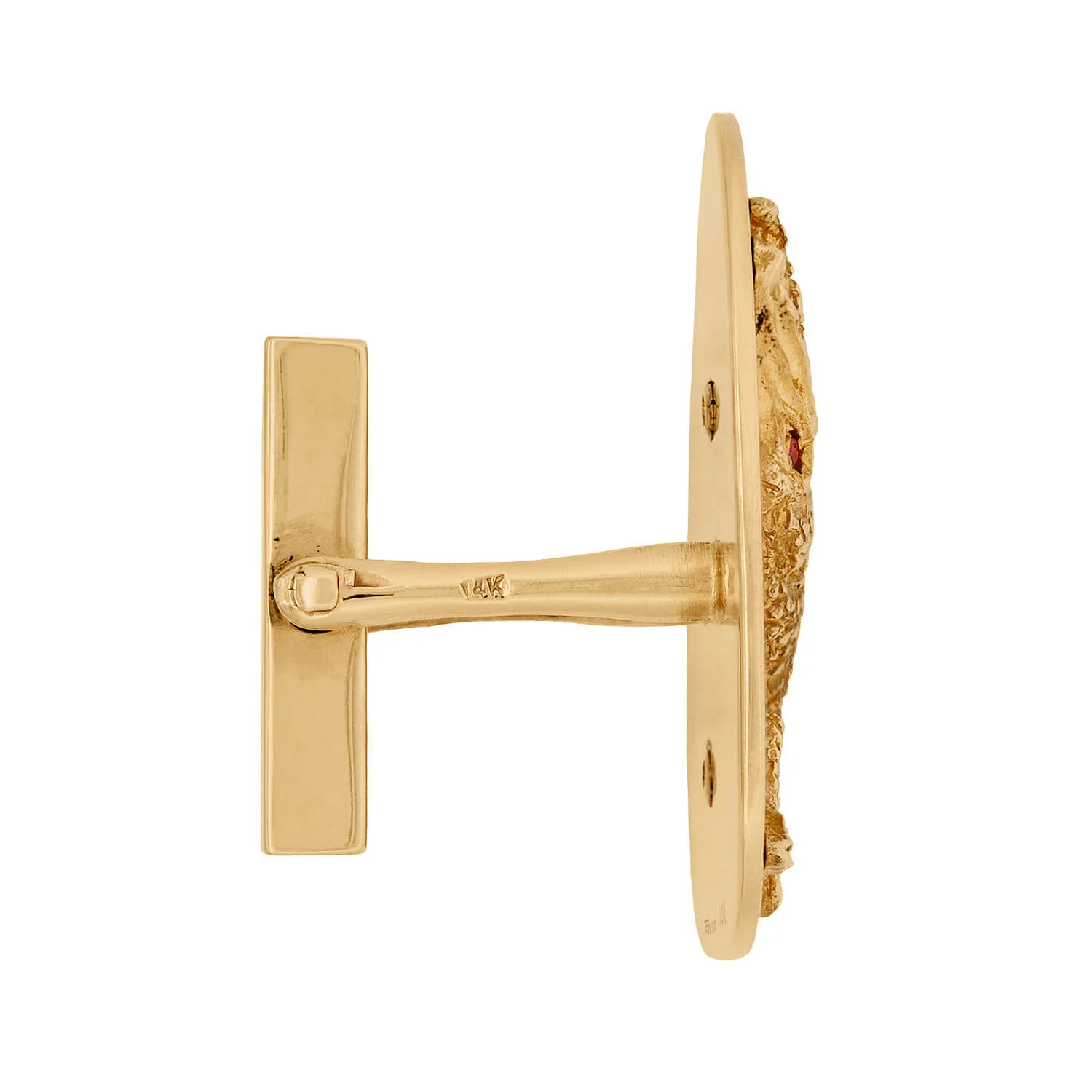 TIFFANY & CO. 14k Ruby Fish Cuff Links - Image 2