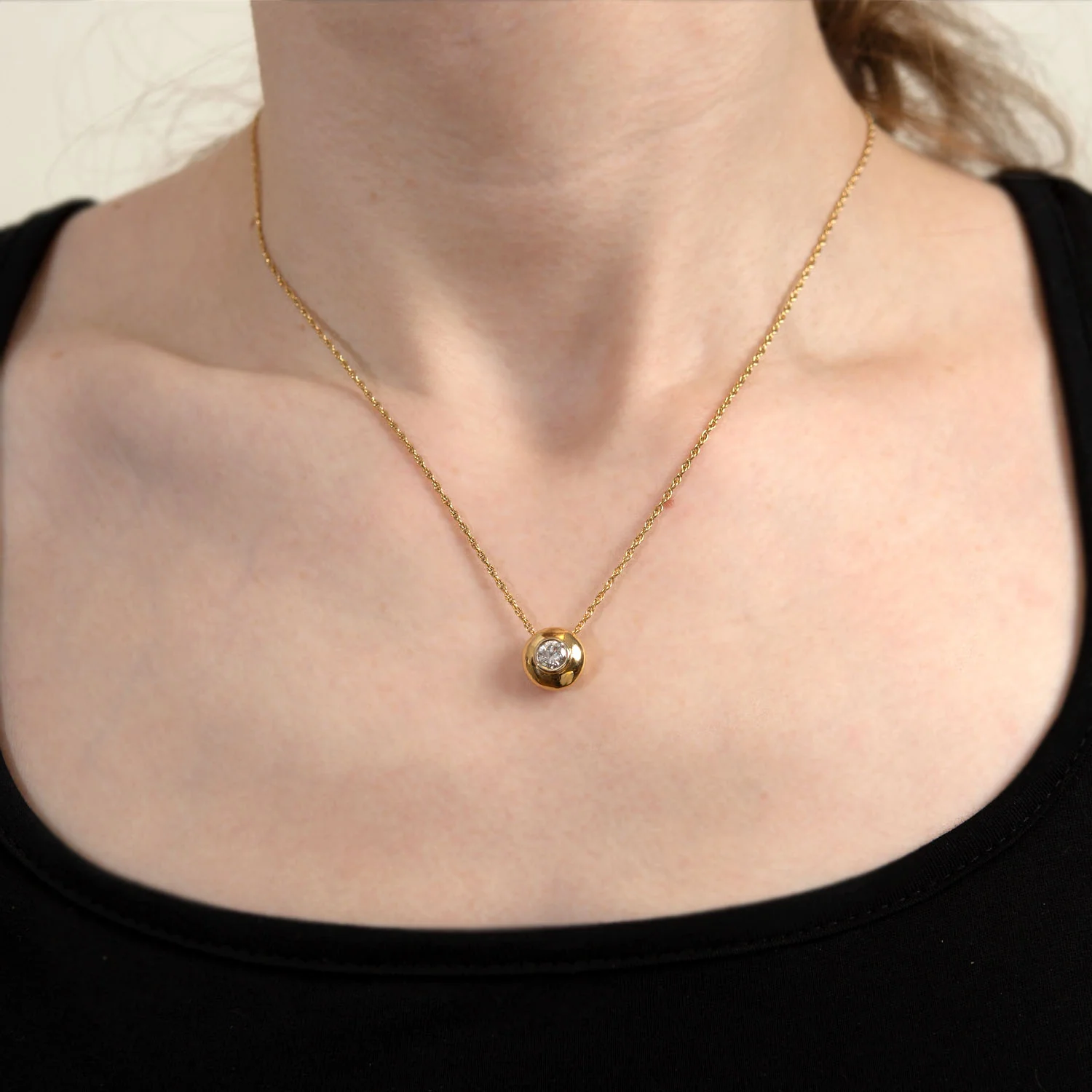 Estate 14k Diamond Pendant Necklace .5ctw - Image 6