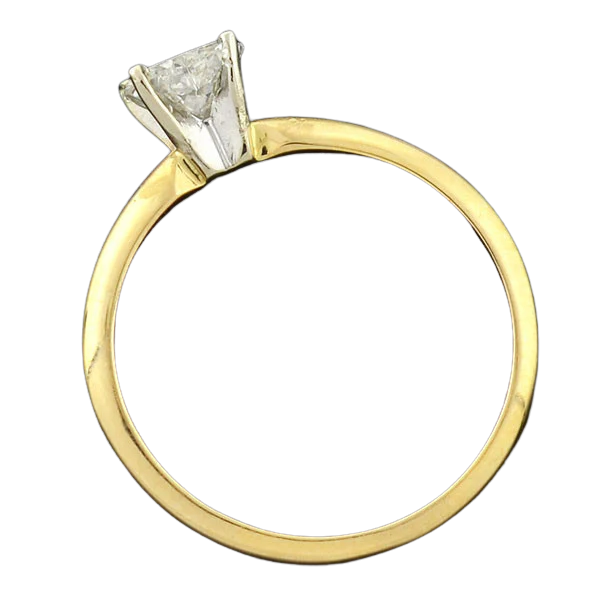 Estate 14kt Heart Diamond Solitaire Engagement Ring 0.45ct - Image 4