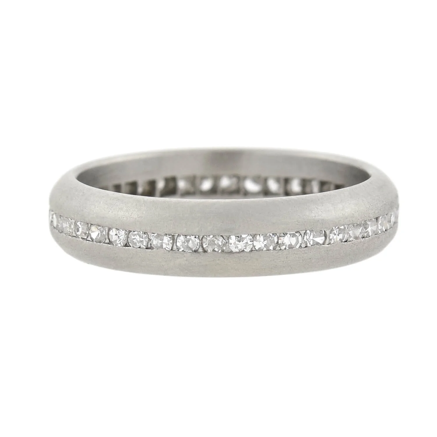 Estate Brushed Platinum Diamond Eternity Band Ring 0.50ctw - Image 3