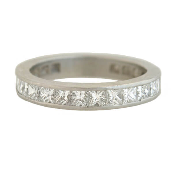 Estate Platinum Princess Cut Diamond Half Eternity Band 1.75ctw - Image 3