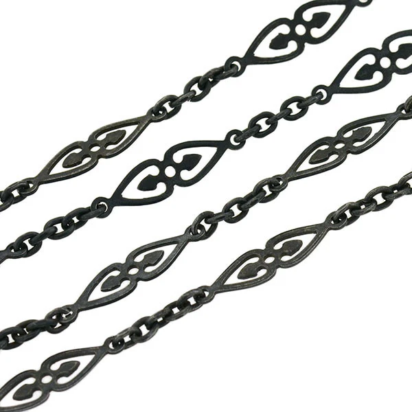 Georgian Gunmetal Fancy Link Chain 60" - Image 6