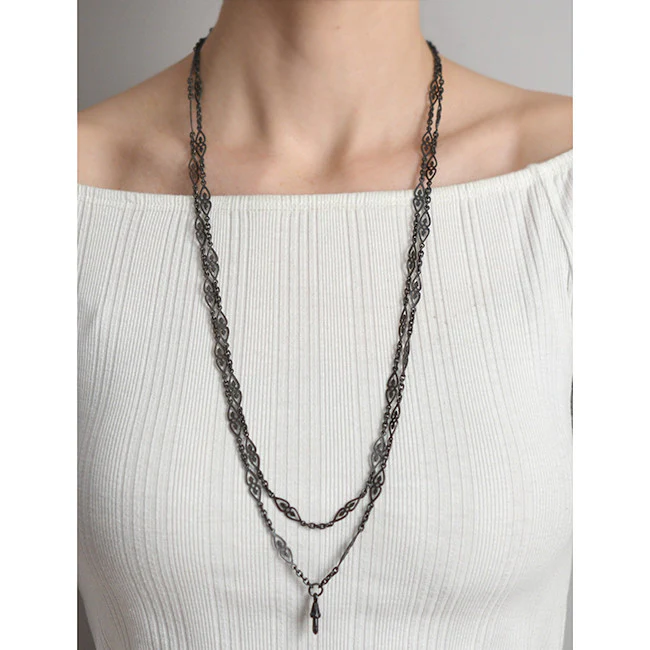 Georgian Gunmetal Fancy Link Chain 60" - Image 8