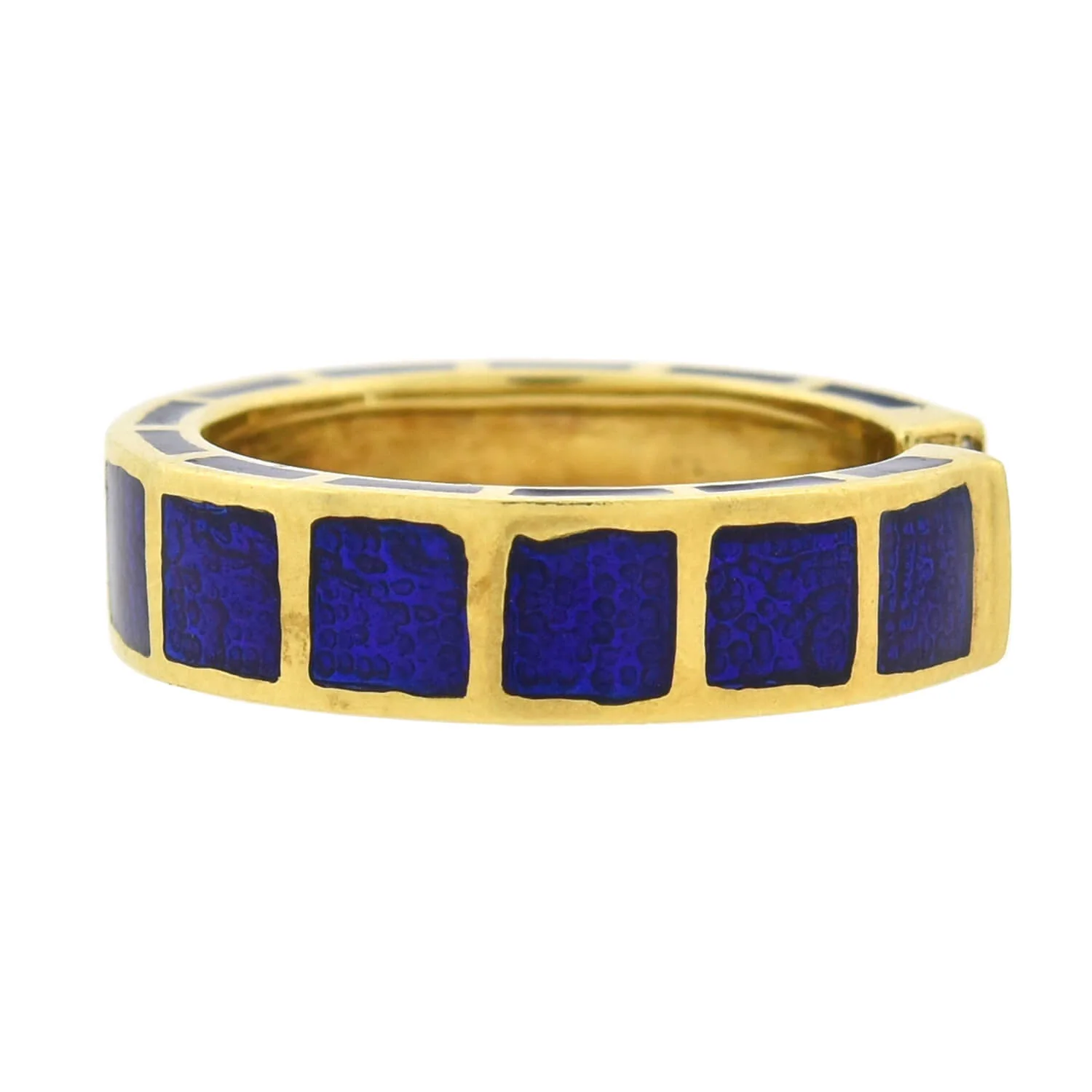 HIDALGO Estate 18kt Enameled + Diamond Open Front Ring - Image 2