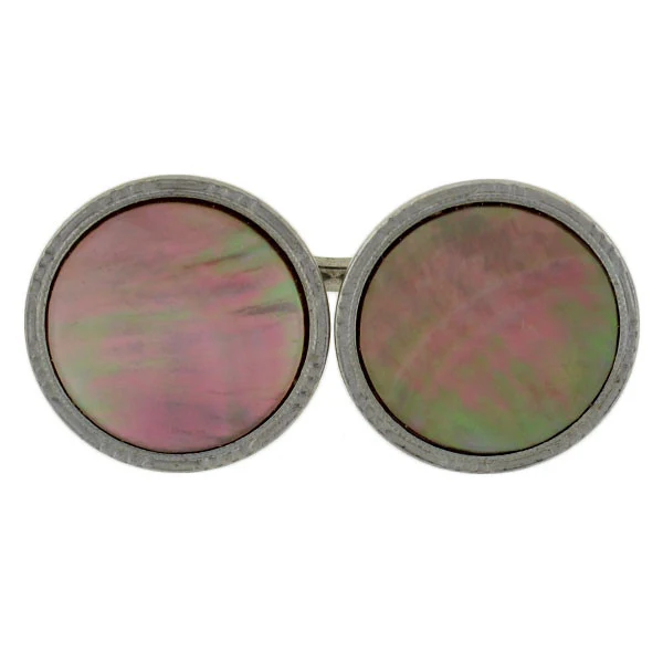 KREMENTZ HERALDIC Plated Mother of Pearl Cufflink Set - Image 3
