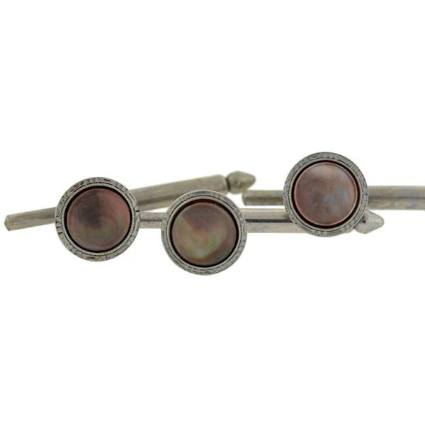 KREMENTZ HERALDIC Plated Mother of Pearl Cufflink Set - Image 4