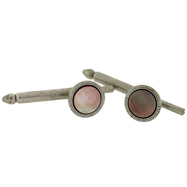 KREMENTZ HERALDIC Plated Mother of Pearl Cufflink Set - Image 6