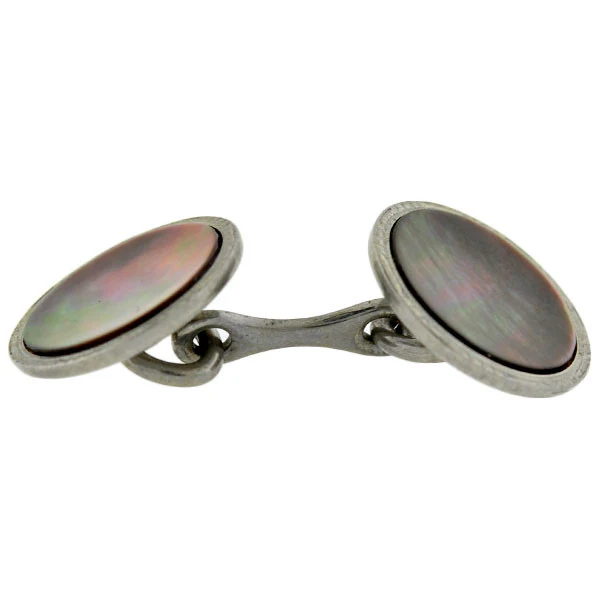 KREMENTZ HERALDIC Plated Mother of Pearl Cufflink Set - Image 7