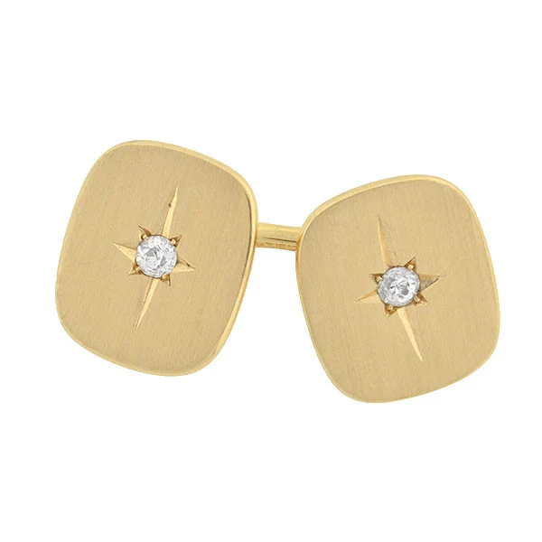 LARTER Late Victorian 14kt Diamond Starburst Cufflinks - Image 3