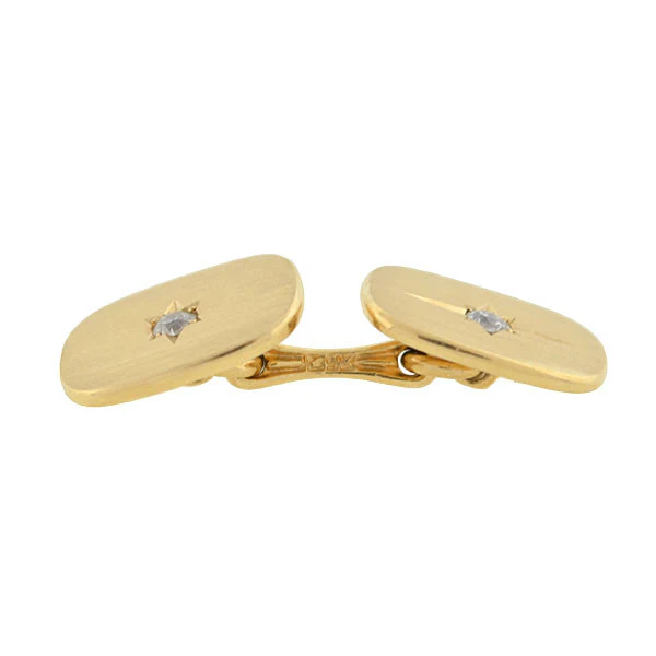 LARTER Late Victorian 14kt Diamond Starburst Cufflinks - Image 6