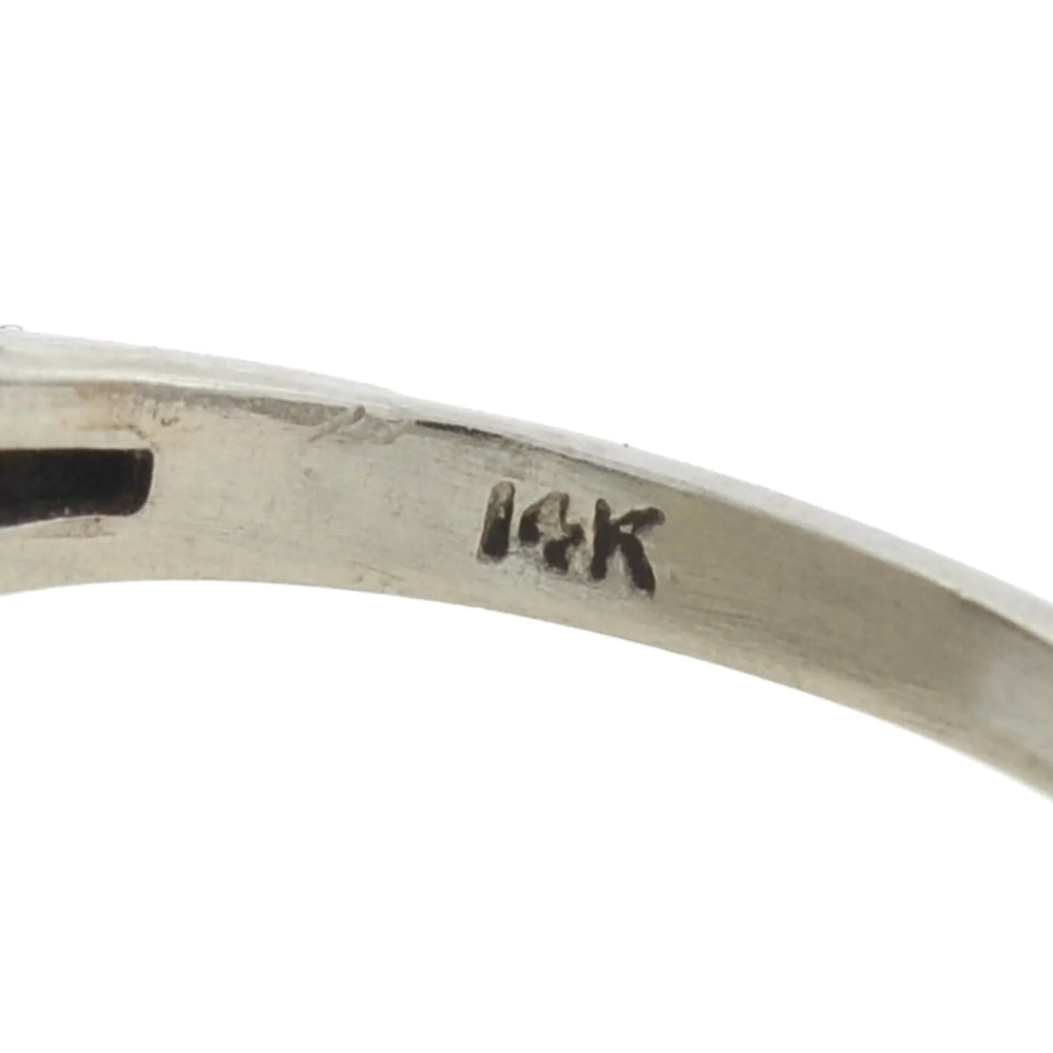 Late Art Deco 14kt White Gold Diamond Watch Ring - Image 6