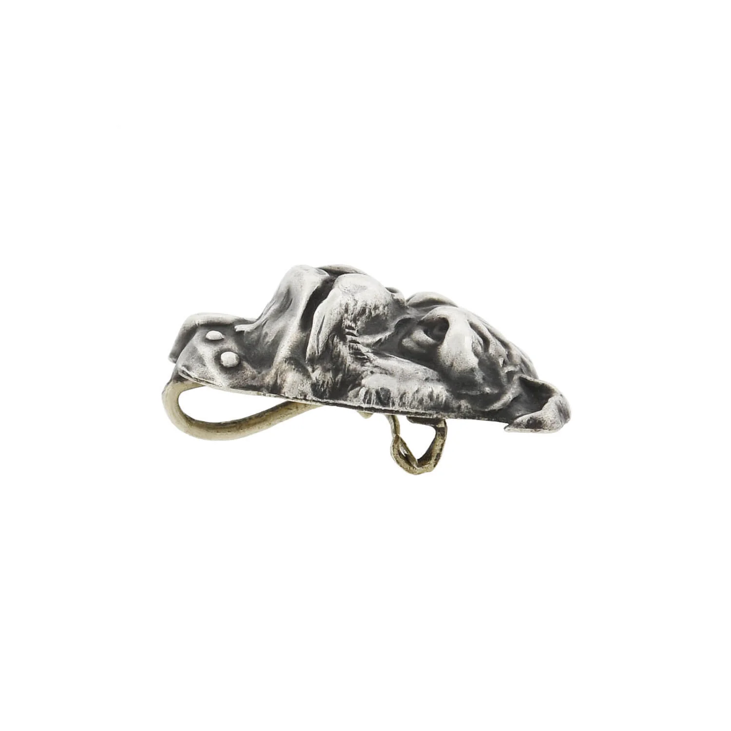 Late Victorian Silver Plated Bulldog Head Pin - Image 3