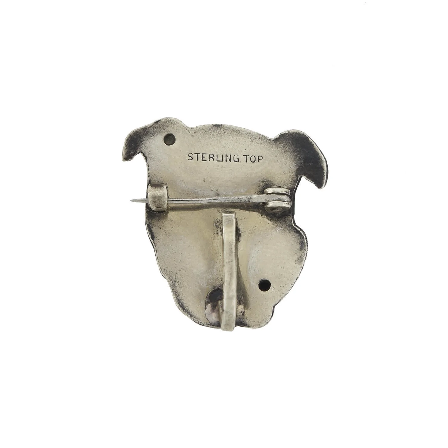 Late Victorian Silver Plated Bulldog Head Pin - Image 5