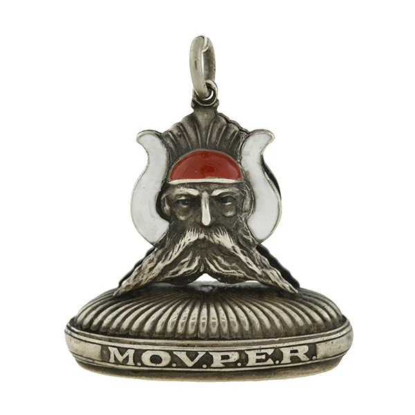 Late Victorian Sterling & Enamel "M.O.V.P.E.R." Freemasonry Fob - Image 3