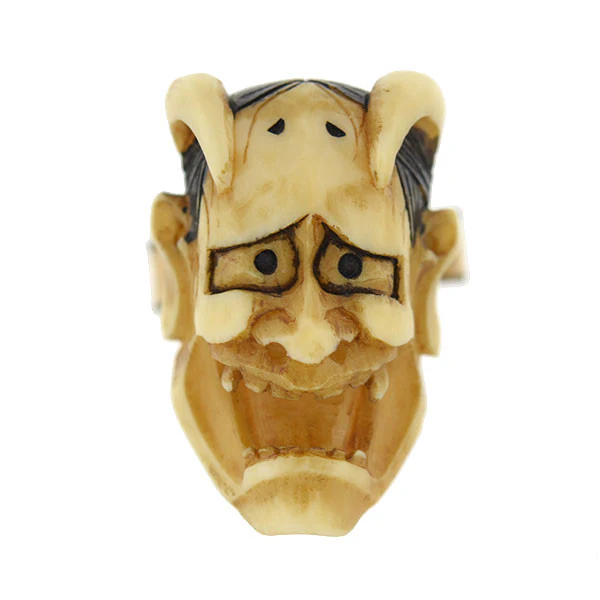 Retro 12kt Gold-Filled & Ivory Devil Face Cufflinks - Image 3