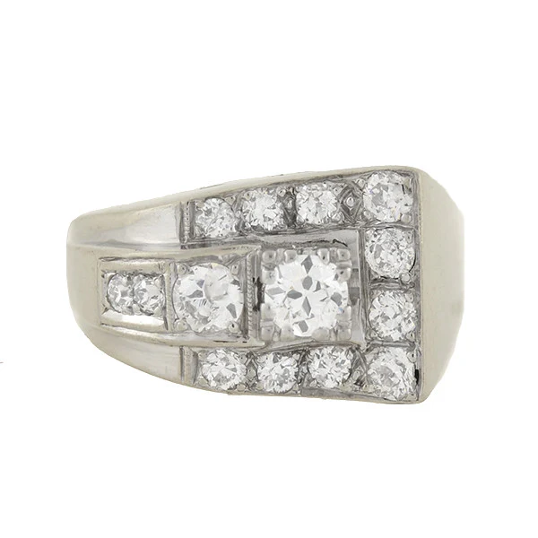 Retro 14kt Diamond "Wave" Ring 1.00ctw - Image 3