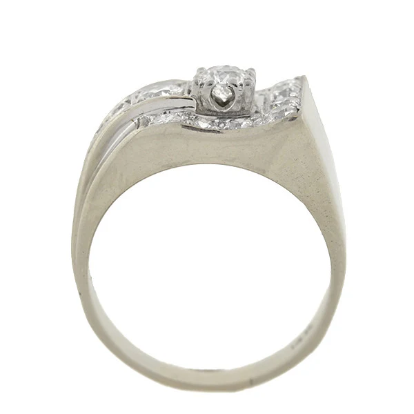 Retro 14kt Diamond "Wave" Ring 1.00ctw - Image 4