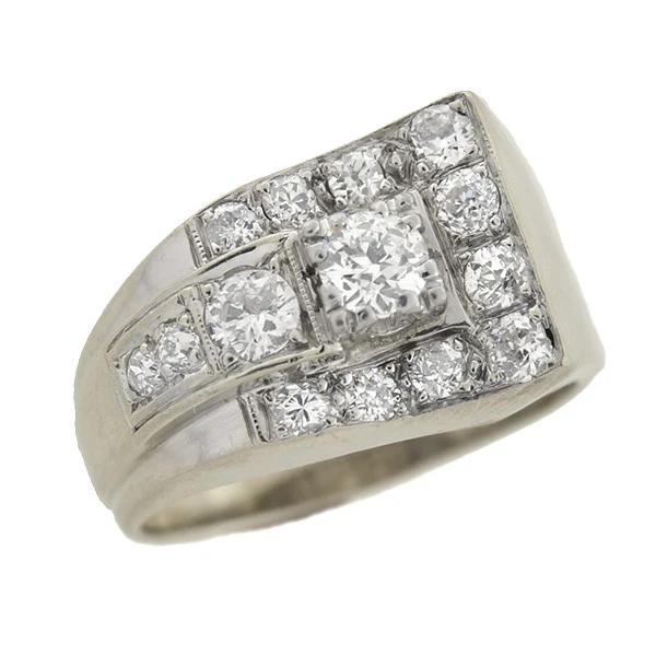 Retro 14kt Diamond "Wave" Ring 1.00ctw - Image 5