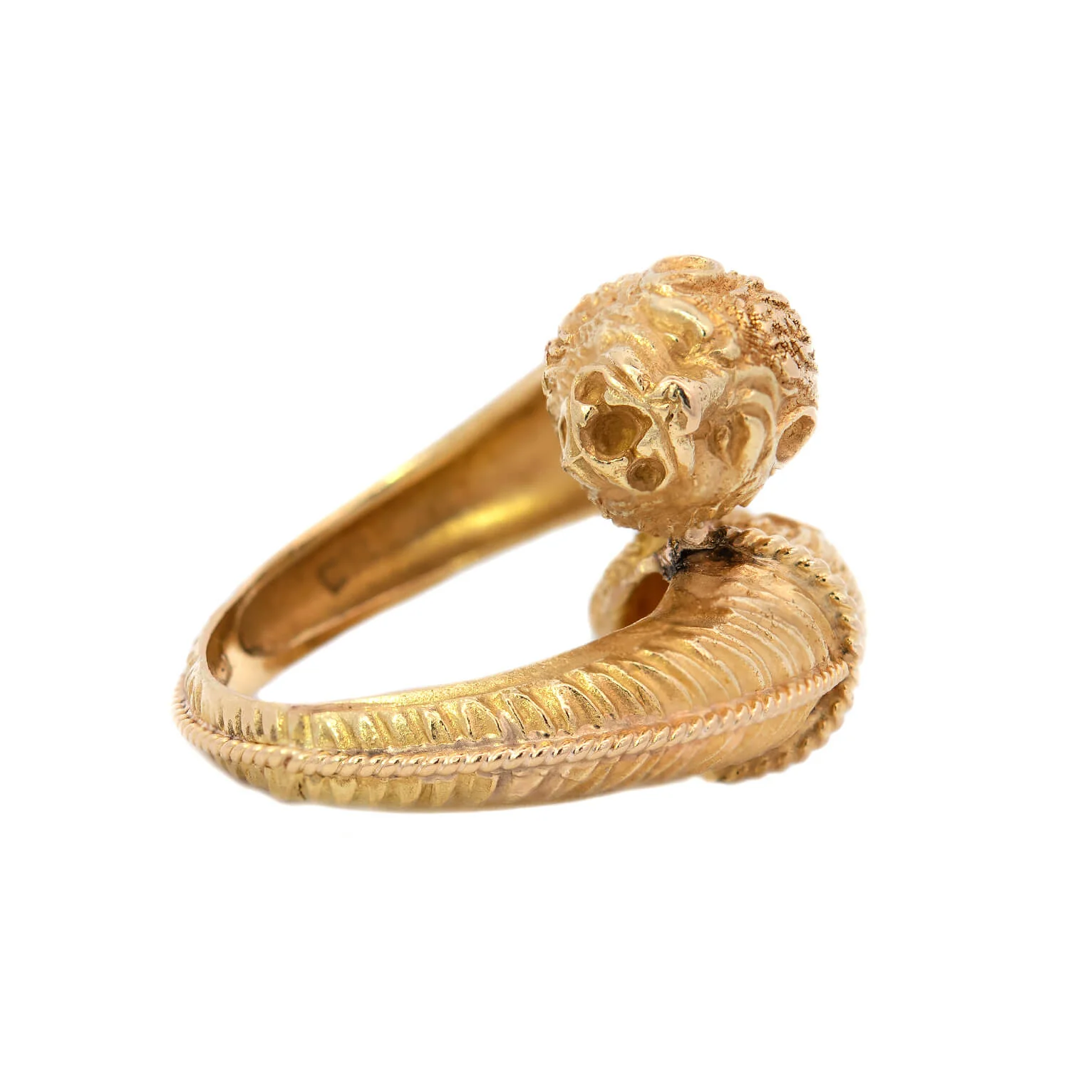 Estate 18k "Lalaounis" Double Lion Head Ring - Image 2