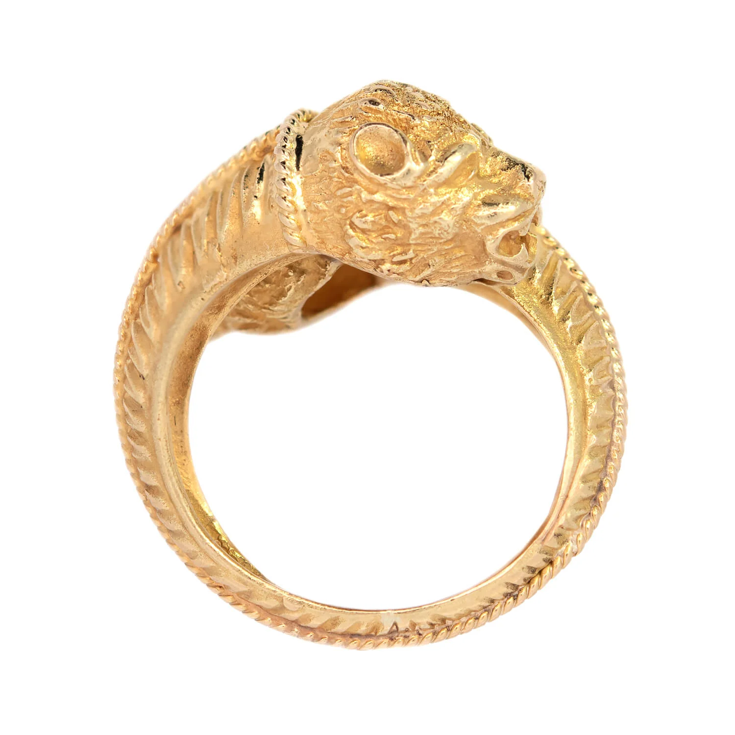 Estate 18k "Lalaounis" Double Lion Head Ring - Image 3