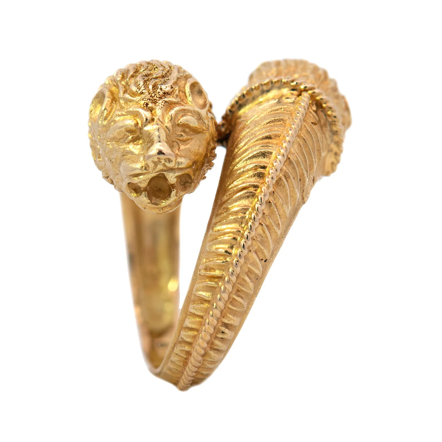 Estate 18k "Lalaounis" Double Lion Head Ring - Image 4