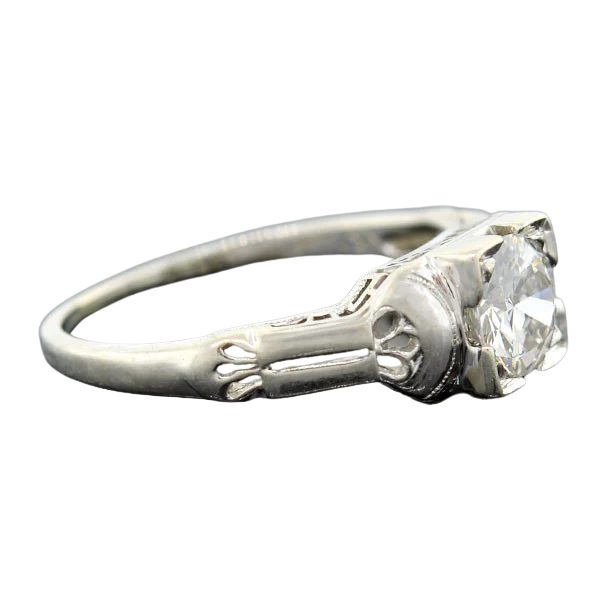 Late Art Deco 18kt Diamond Engagement Ring 0.62ct - Image 2