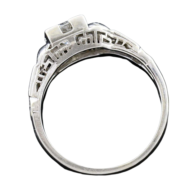 Late Art Deco 18kt Diamond Engagement Ring 0.62ct - Image 4