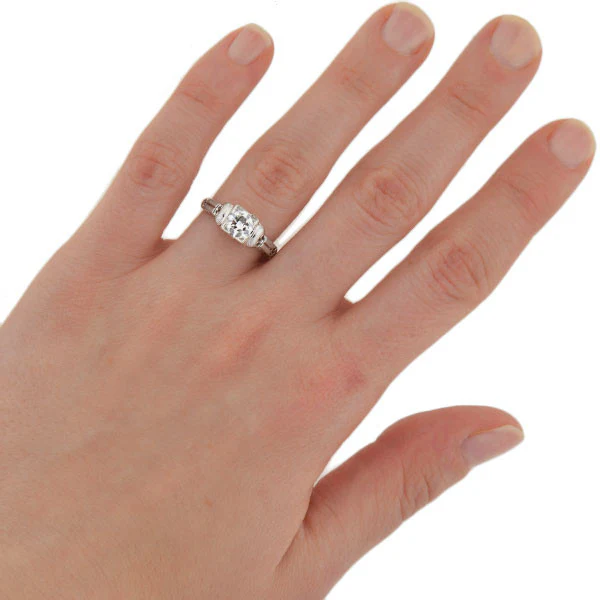 Late Art Deco 18kt Diamond Engagement Ring 0.62ct - Image 7