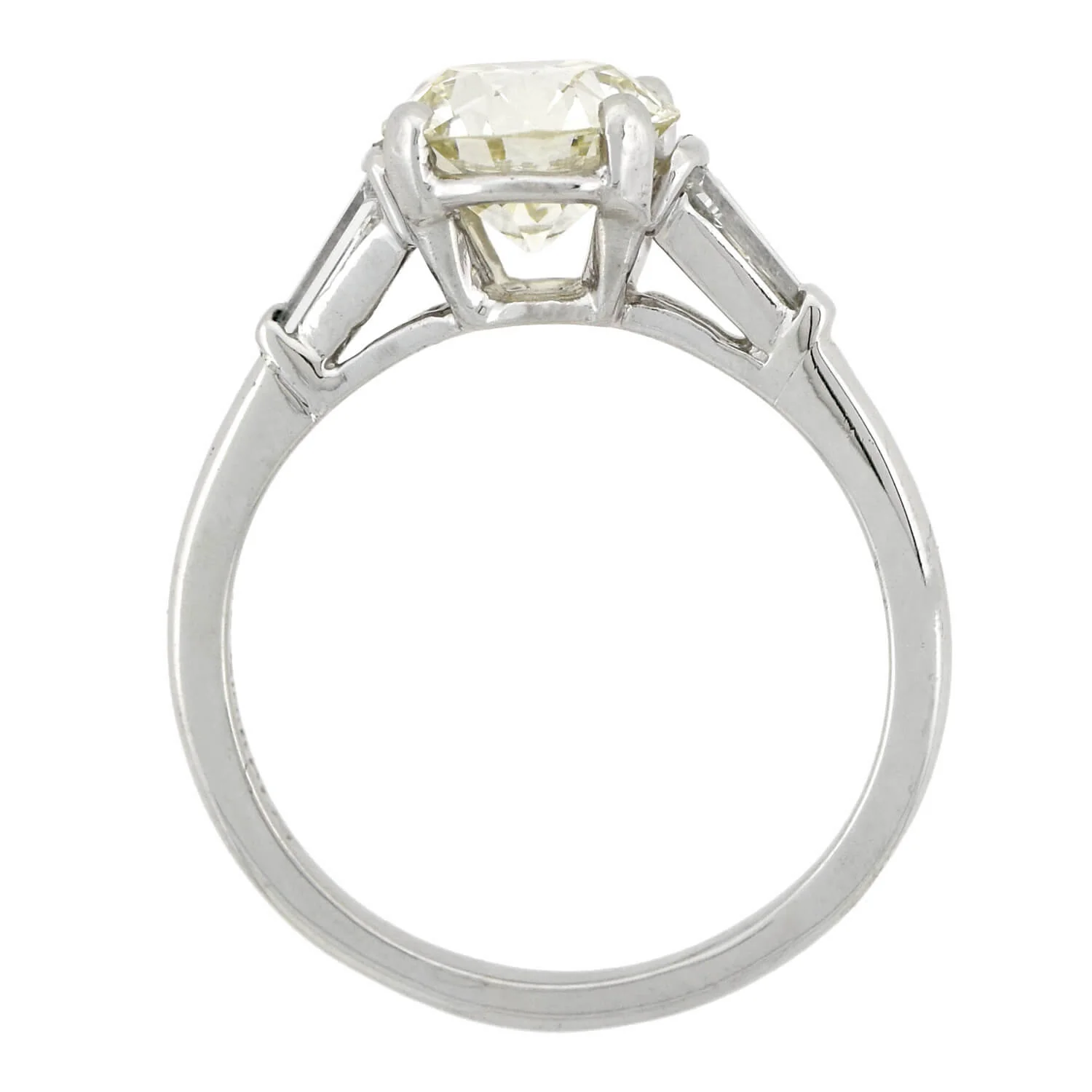Retro Platinum Diamond Engagement Ring 1.71ct center - Image 3