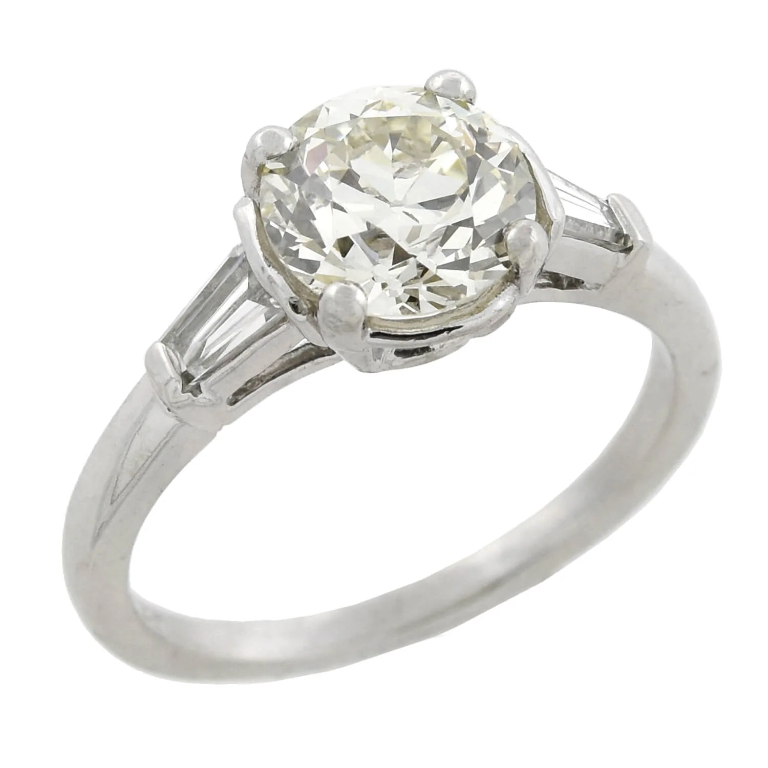 Retro Platinum Diamond Engagement Ring 1.71ct center - Image 4