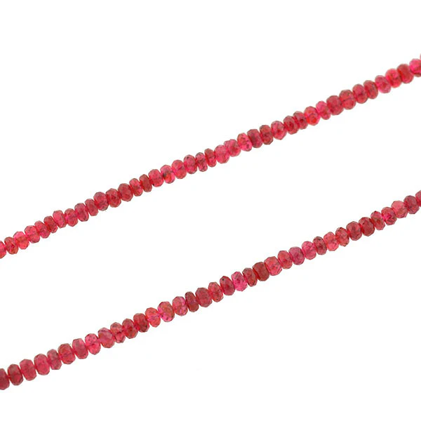 Estate 14kt Faceted Rubellite Bead 2-Strand Necklace - Image 3