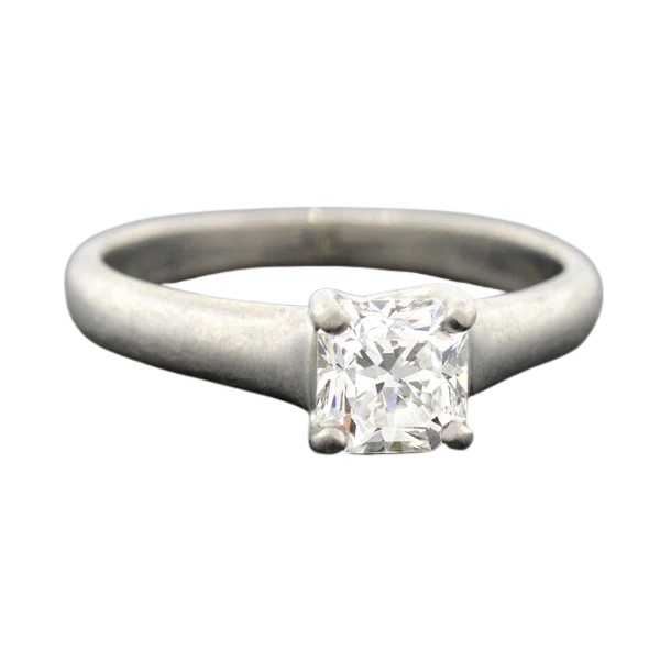 TIFFANY & CO. Estate Platinum "Lucida ®" Diamond Solitaire Ring 0.73ct
